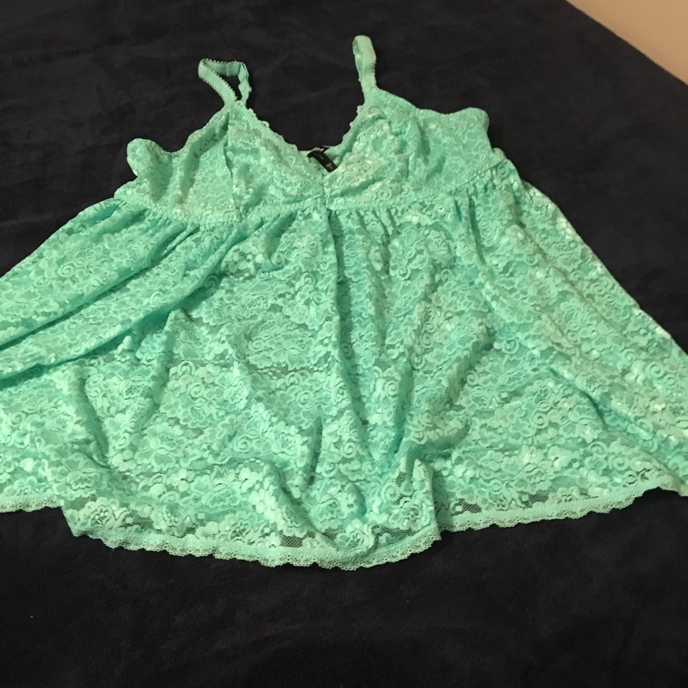 Torrid mint green lingerie top.